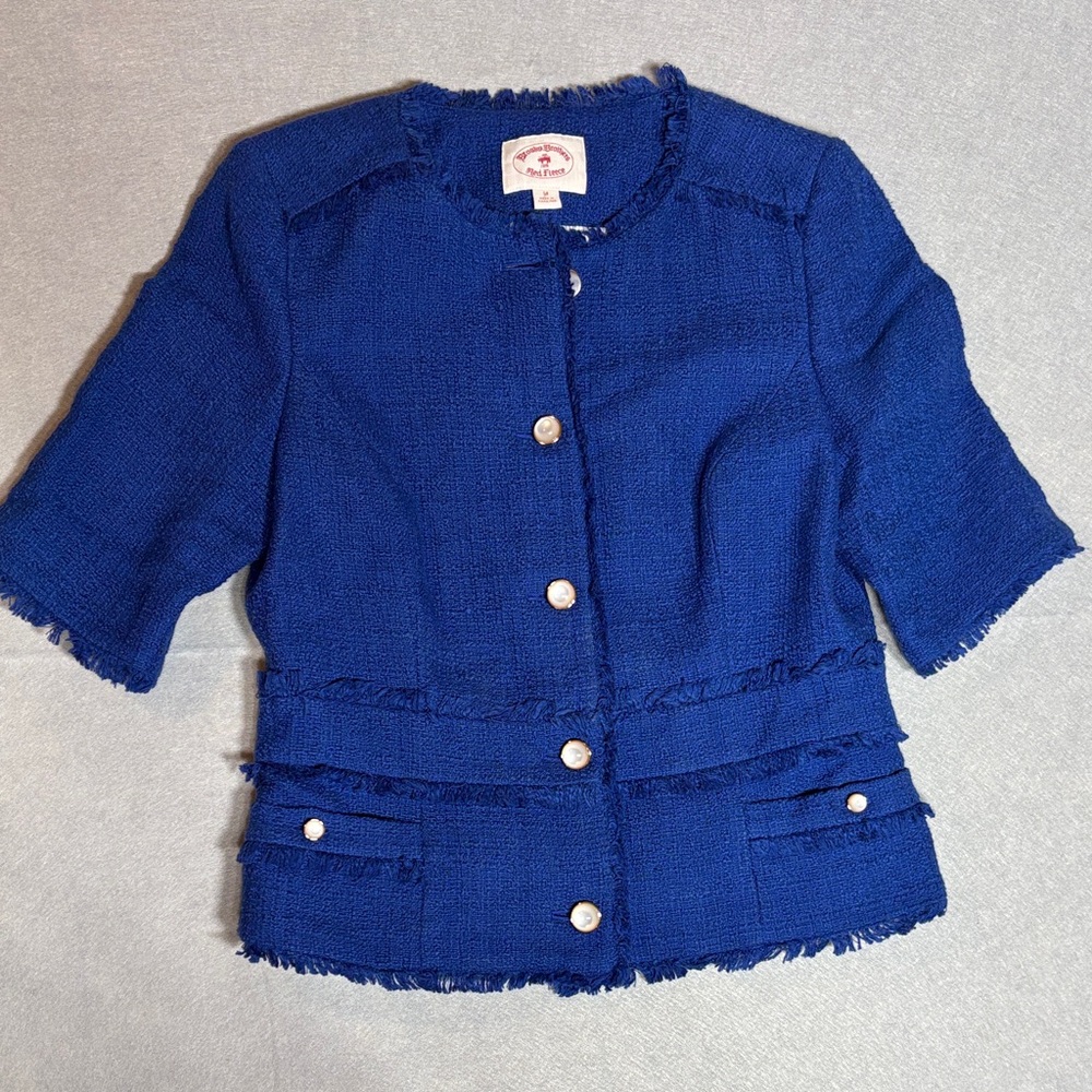 Brooks Brothers Royal Blue Tweed Blazer Lined Jacket